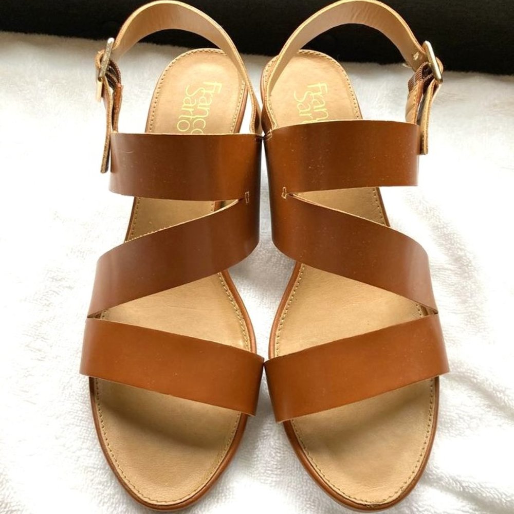 Franco Sarto Tan wedge sandal - size 9